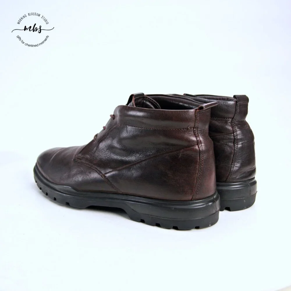 Ecco CityTray Avant Leather Ankle Boots Brown Men EU 46‎ US 12-12.5
